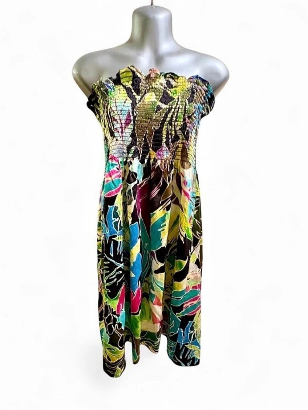 Vintage Caché Floral 100% Silk Mini Dress Sz L